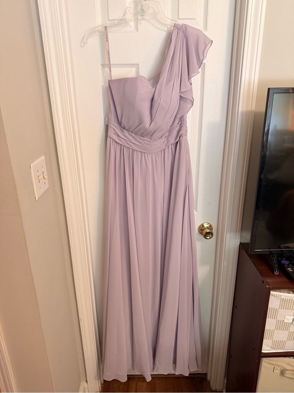 Purple One-Shoulder Asymmetrical Bridesmaid Dress
